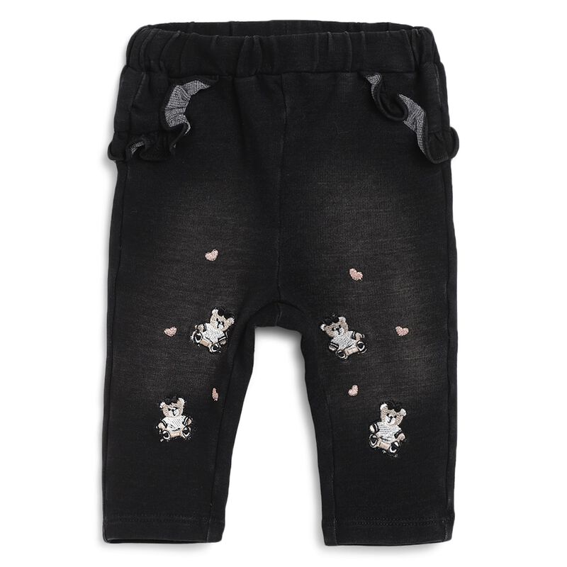 Girls Dark Grey Stretch French Terry Long Trouser image number null